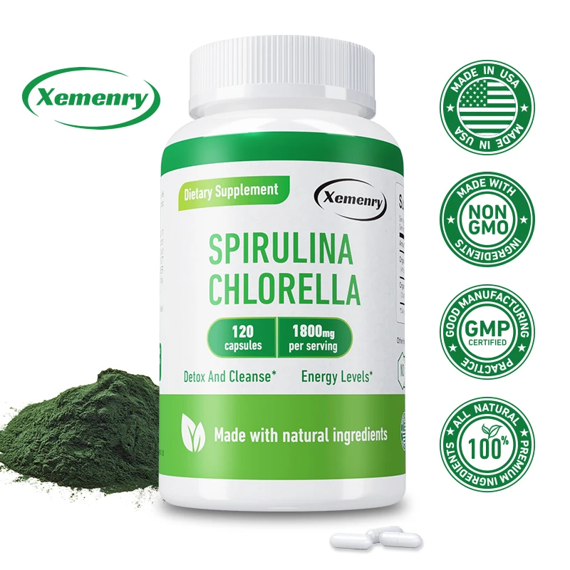 Spirulina Chlorella Capsules - - Tulsi Holy Basil recension och pris
