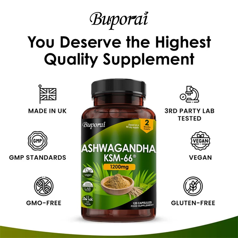 Ashwagandha KSM-66 1200mg - Su - Tulsi Holy Basil recension och pris
